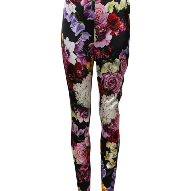 Dolce & Gabbana Multicolor Floral Legging Stretch Waist Pants