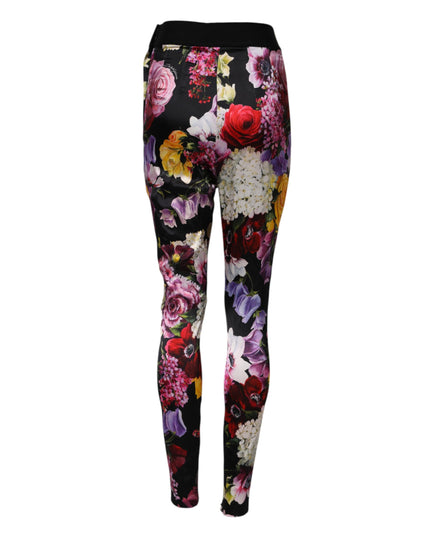 Dolce & Gabbana Multicolor Floral Legging Stretch Waist Pants