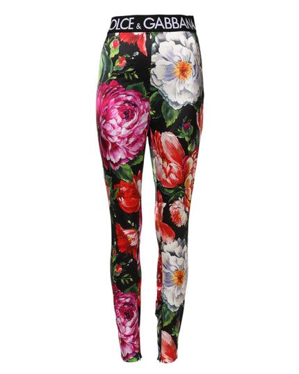 Dolce & Gabbana Multicolor Floral Legging Stretch Waist Pants