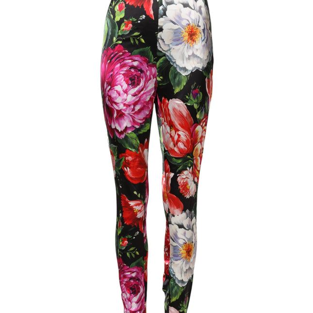 Dolce & Gabbana Multicolor Floral Legging Stretch Waist Pants