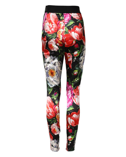 Dolce & Gabbana Multicolor Floral Legging Stretch Waist Pants