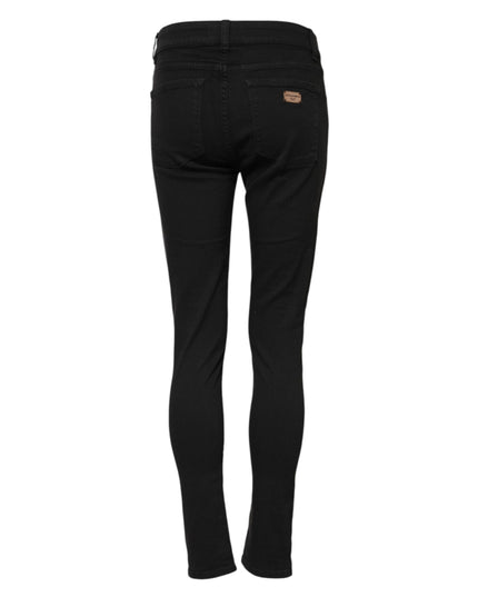 Dolce & Gabbana Black Cotton Skinny Mid Waist Denim Jeans