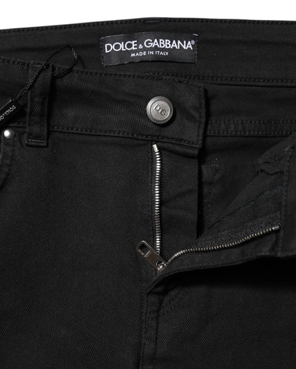 Dolce & Gabbana Black Cotton Skinny Mid Waist Denim Jeans