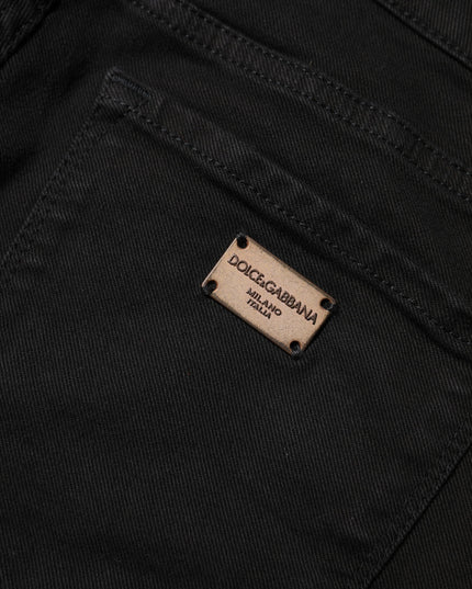 Dolce & Gabbana Black Cotton Skinny Mid Waist Denim Jeans