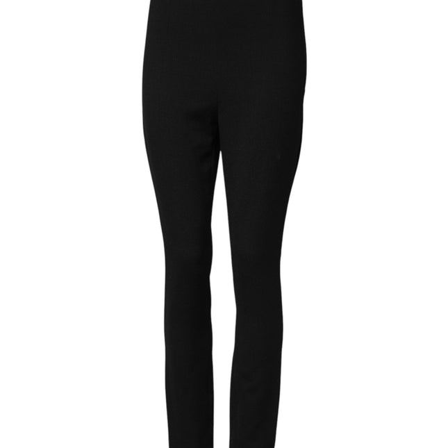 Dolce & Gabbana Black Wool Leggings Stretch Pants
