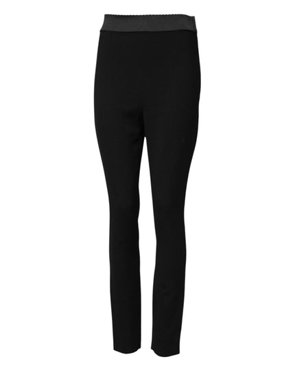 Dolce & Gabbana Black Wool Leggings Stretch Pants