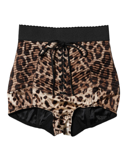 Dolce & Gabbana Brown Leopard High Waist Hot Pants Shorts