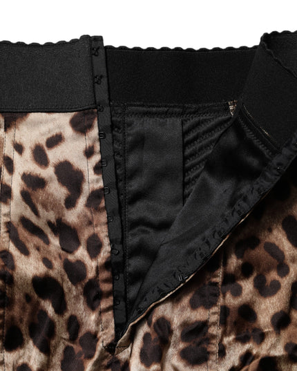 Dolce & Gabbana Brown Leopard High Waist Hot Pants Shorts