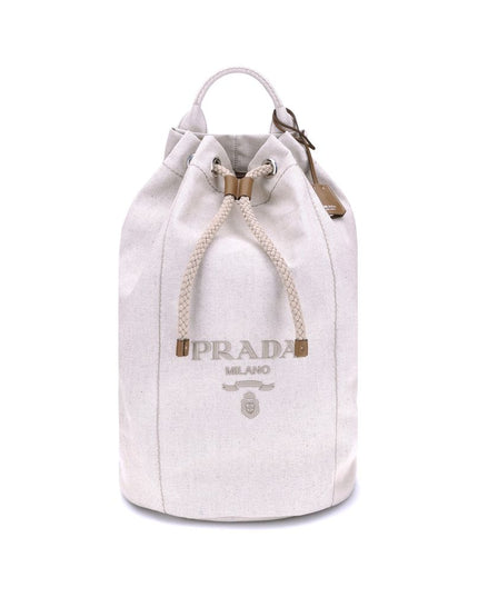 Prada White Cotton Backet Bag