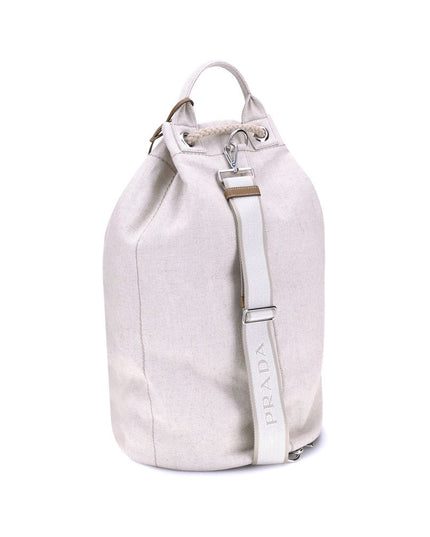 Prada White Cotton Backet Bag