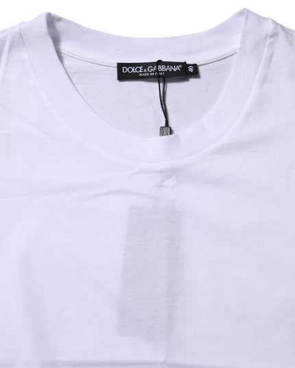 Dolce & Gabbana White Cotton Round Neck Short Sleeves T-shirt