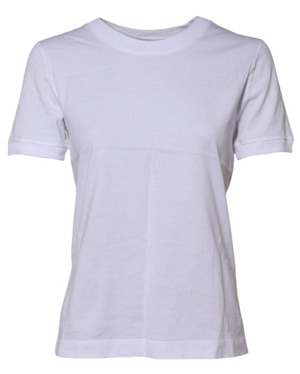 Dolce & Gabbana White Cotton Round Neck Short Sleeves T-shirt