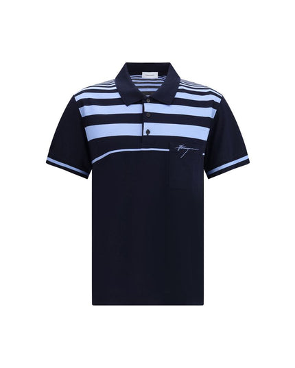Ferragamo Blue Cotton Polo Shirt