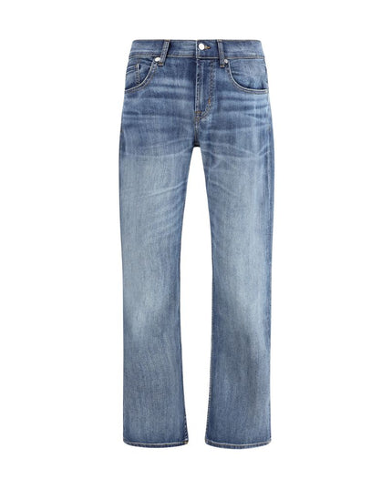 7FOR Blue Cotton Straight-Leg Jeans