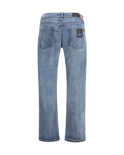 7FOR Blue Cotton Straight-Leg Jeans