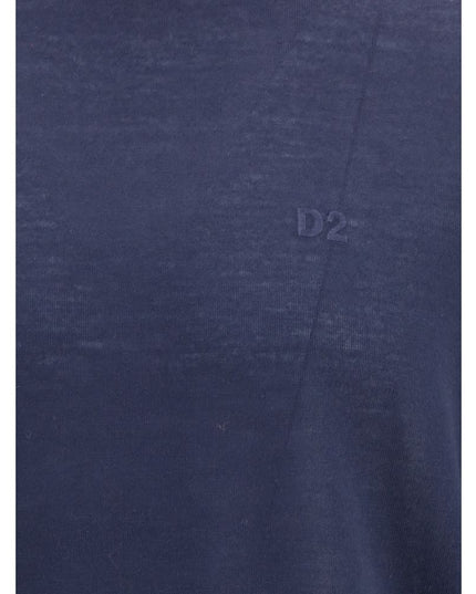 Dsquared² Blue Fleece Wool Turtleneck