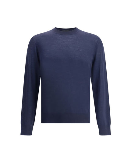Dsquared² Blue Fleece Wool Sweatshirt