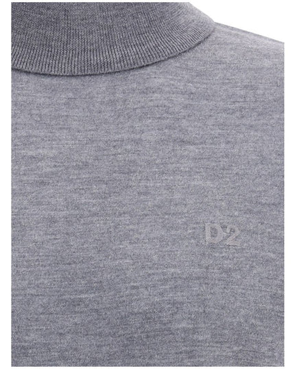 Dsquared² Gray Fleece Wool Turtleneck