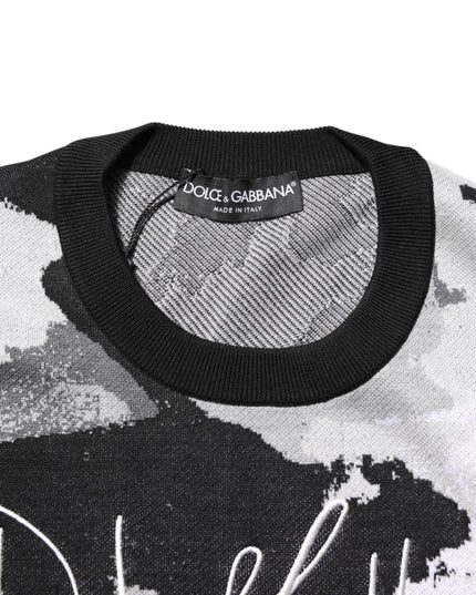 Dolce & Gabbana Multicolor Silk Camouflage Pullover Sweater
