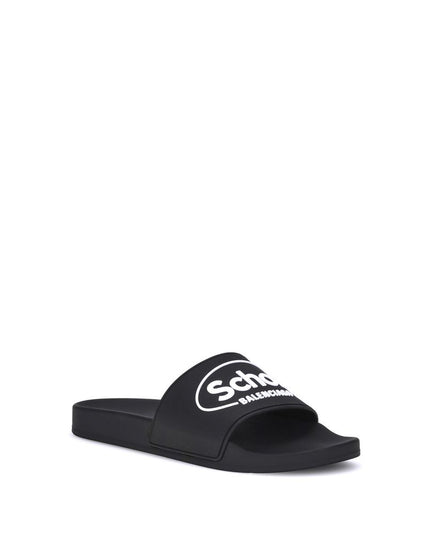 Balenciaga Black Rubber Flat Sandals
