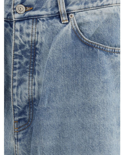 Balenciaga Light Blue Cotton Relaxed Fit Jeans
