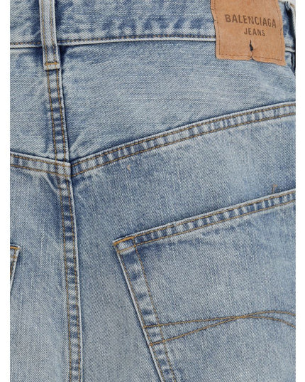 Balenciaga Light Blue Cotton Relaxed Fit Jeans