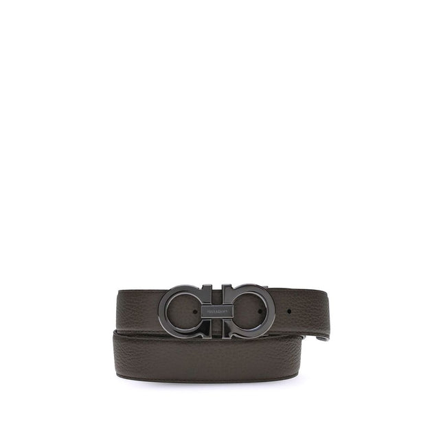 Ferragamo Brown Calf Leather Bos Taurus Regular Belt