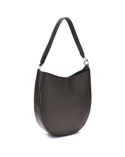 Ferragamo Brown Calf Leather Bos Taurus Shoulder Bag