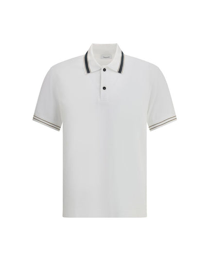 Ferragamo White Cotton Polo Shirt