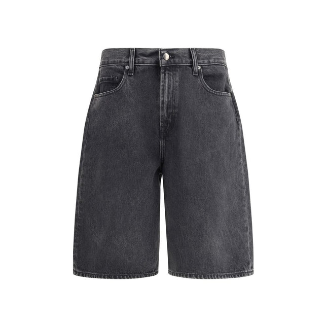 7FOR Black Cotton Bermuda Shorts
