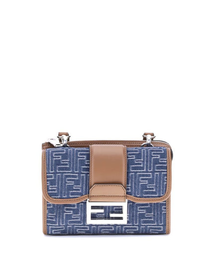 Fendi Blue Cotton Shoulder Bag