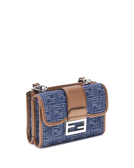 Fendi Blue Cotton Shoulder Bag