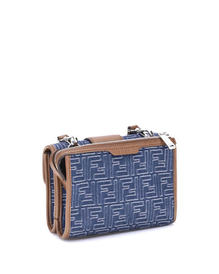 Fendi Blue Cotton Shoulder Bag