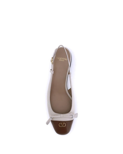 Valentino Garavani Cream Goatskin Ballet Flats