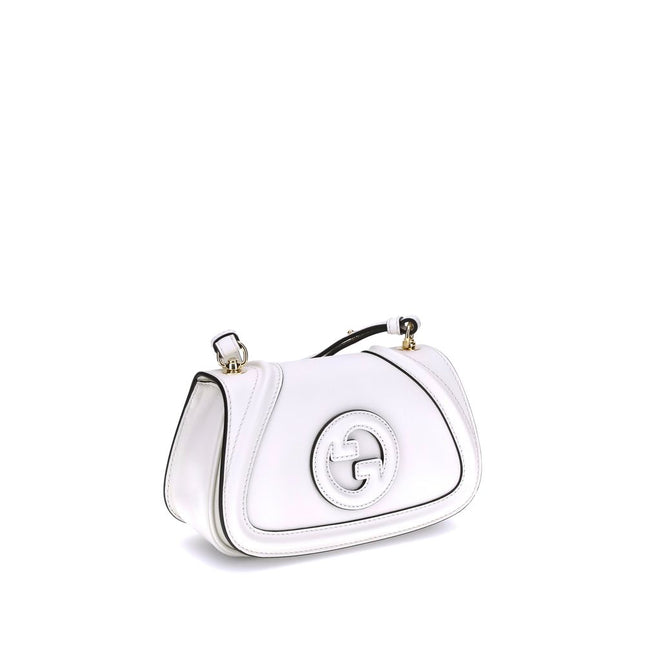Gucci White Calf Leather Bos Taurus Handbag