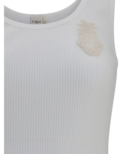 Chloé White Cotton Top