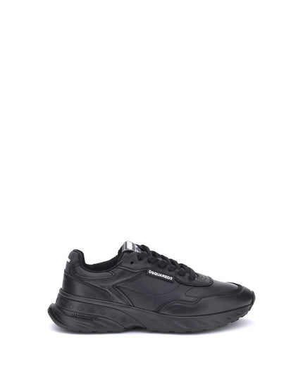 Dsquared² Black Calf Leather Bos Taurus Athletic Sneakers