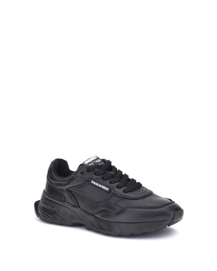 Dsquared² Black Calf Leather Bos Taurus Athletic Sneakers