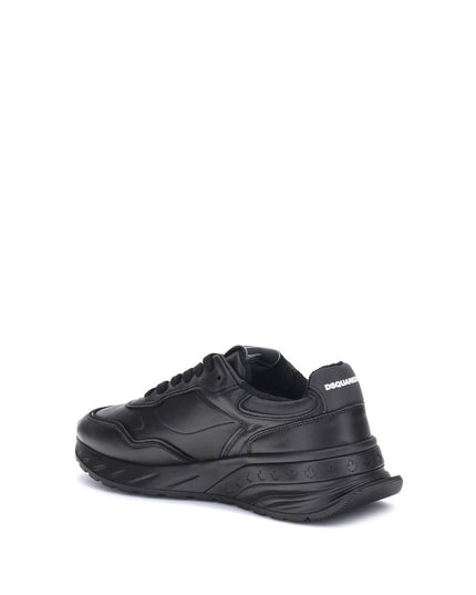 Dsquared² Black Calf Leather Bos Taurus Athletic Sneakers
