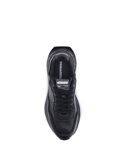Dsquared² Black Calf Leather Bos Taurus Athletic Sneakers
