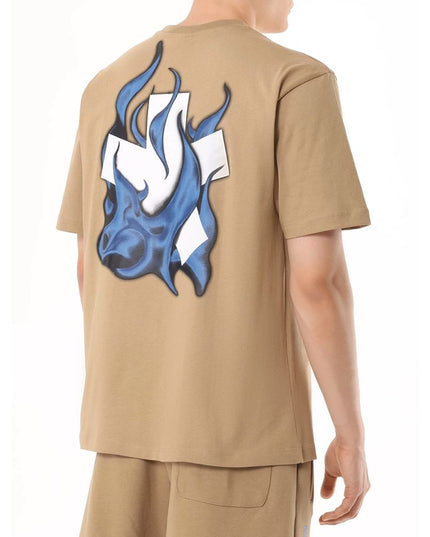 Comme Des Fuckdown Brown Cotton T-Shirt