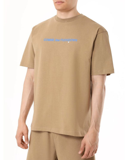 Comme Des Fuckdown Brown Cotton T-Shirt