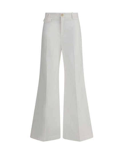 Chloé White Cotton Flared Pants