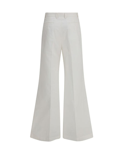 Chloé White Cotton Flared Pants
