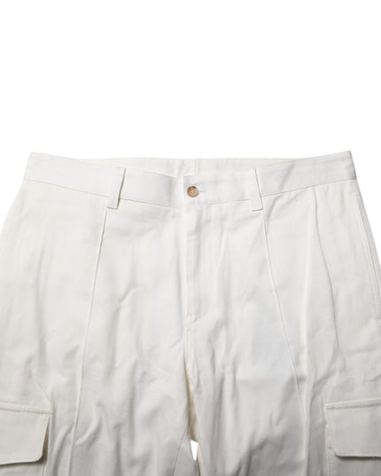 Dolce & Gabbana White Cotton Jogger Cargo Skinny Men Pants