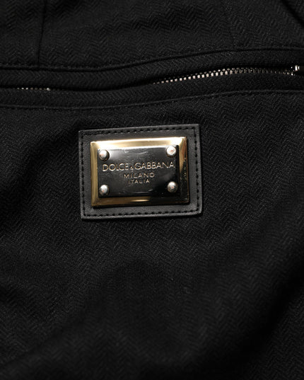 Dolce & Gabbana Black Viscose Skinny Logo Men Jogger Pants