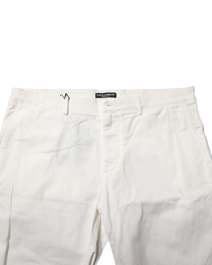 Dolce & Gabbana White Chinos Cotton Stretch Men Casual Shorts