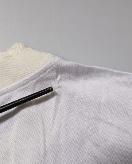 Dolce & Gabbana White Silk Crew Neck Long Sleeves T-shirt