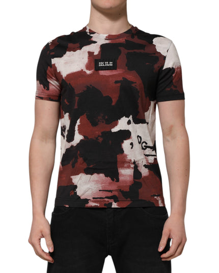 Dolce & Gabbana Multicolor Camouflage Men Crew Neck T-shirt