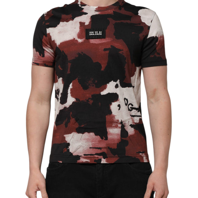Dolce & Gabbana Multicolor Camouflage Men Crew Neck T-shirt